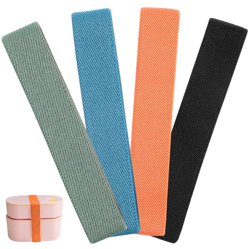 Assorted Color Bento Box Elastic Belt Straps - 4PCS Lunch Box Holders
