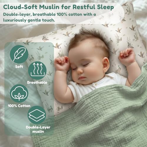 Mallard Duck Toddler Pillowcase 2-Pack, 100% Cotton, 13x18