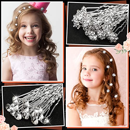 60-Piece Pearl and Rhinestone U-Shape Hair Pins for Bridal Wedding Updos