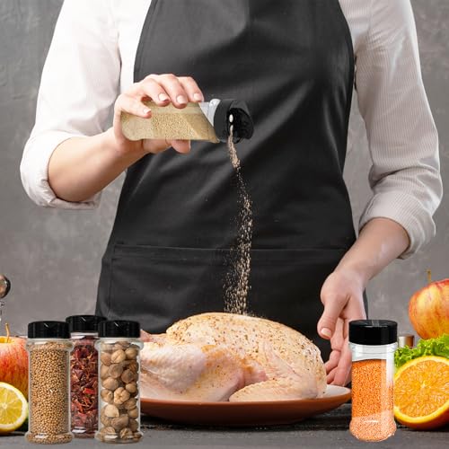 8-Pack 5.5 oz Plastic Spice Jars with Dual-Sided Shaker Lids
