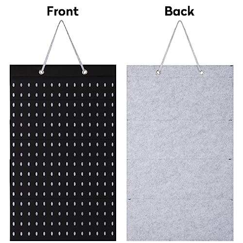 PACMAXI Black Hanging Shoe Charm Organizer with 224 Holes - Large Capacity Wall Mount Storage