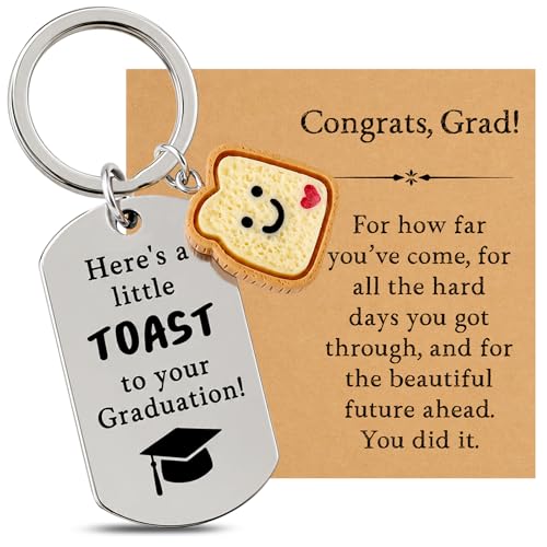 Cute Toast Graduation Keychain - Perfect Gift for Class of 2026