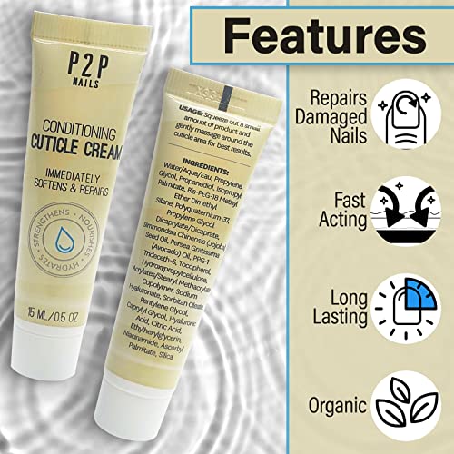 P2P Nails Nourishing Cuticle Cream – Natural Oil Softener & Moisturizer for Healthy Nails
