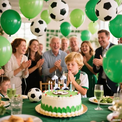 BOXOB Number 1 Soccer Birthday Candle - Football Cake Topper