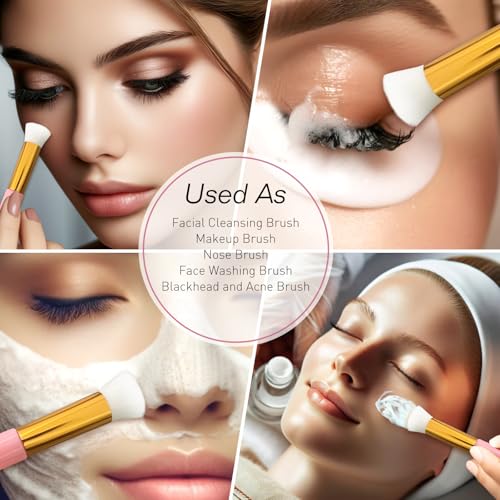 6-Piece Pink Lash Shampoo and Blackhead Removal Cleaning Brushes