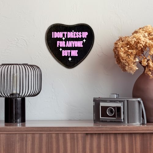 Gothic Heart Shape Wooden Hanging Sign - Retro Wall Art Decor