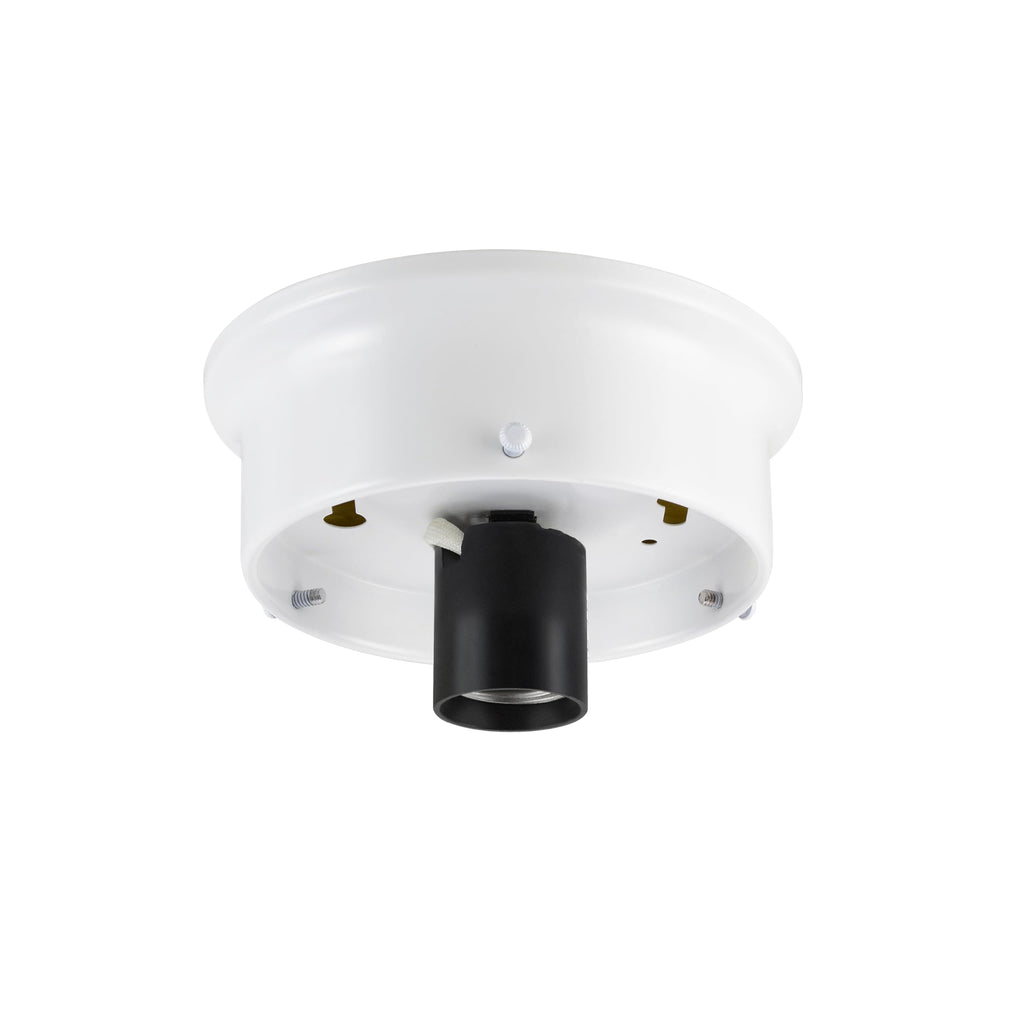 Aspen Creative 22105-03-1, Flush Mount Ceiling Fixture Shade Holder Kit in Matte White Finish 4-1/2" Fitter, 5" Diameter x 1-3/4" Height