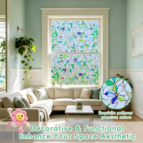 Ivy Green Window Privacy Film 17.5x78.5 | Heat Blocking & UV Protection