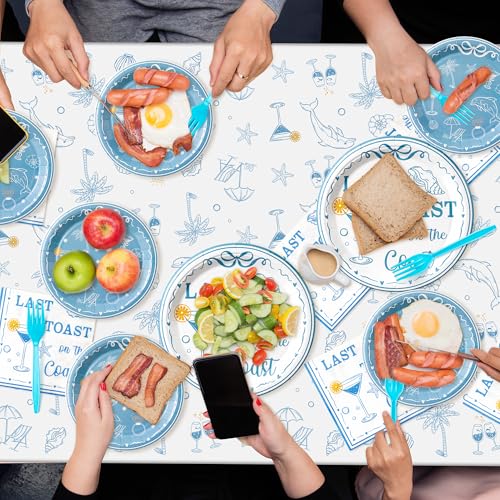 3-Pack Last Toast on the Coast Bachelorette Party Tablecloths - Coastal Theme