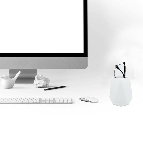 JXQGQ Glasses Holder for Nightstand, Silicone Eyeglass Holder for Desk Anti-scratch Glasses Stand (White)