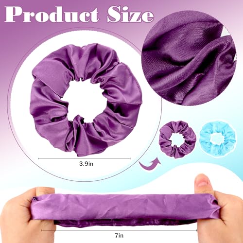 Yission 20 Pcs Satin Hair Scrunchies Purple and Blue Silk Hair Ties