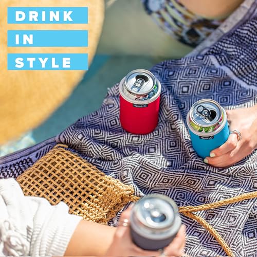 Current Co. Multicolor Beer Can Cooler Sleeves 5 Pack - Insulated Neoprene Koozies for 12oz Cans & Bottles