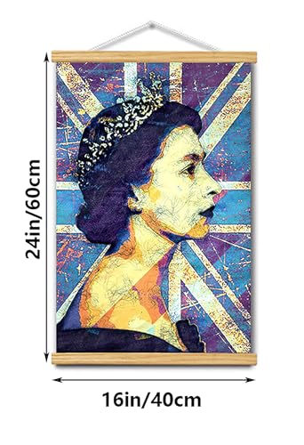 Pop Art Queen Crown Poster | Union Jack Wall Art Print 16x24