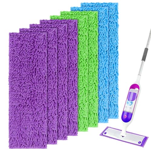 UNIMADE Reusable Microfiber Mop Pads 8-Pack - Multicolor for Swiffer PowerMop