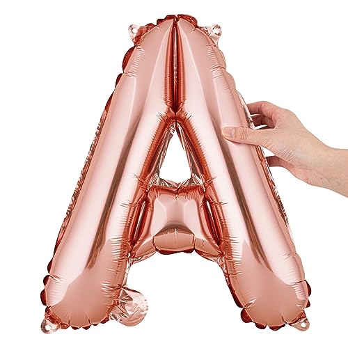 16 Inch Rose Gold Letter A Balloon - Self-Sealing Mylar Decoration
