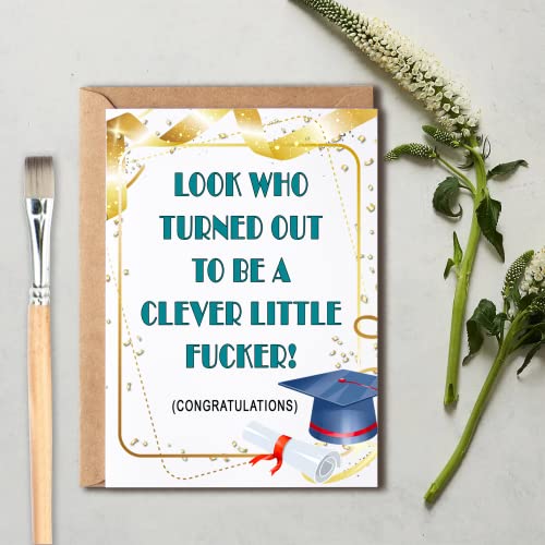 Funny Graduation Card - Clever Little Fucker - 5x7 Premium Card