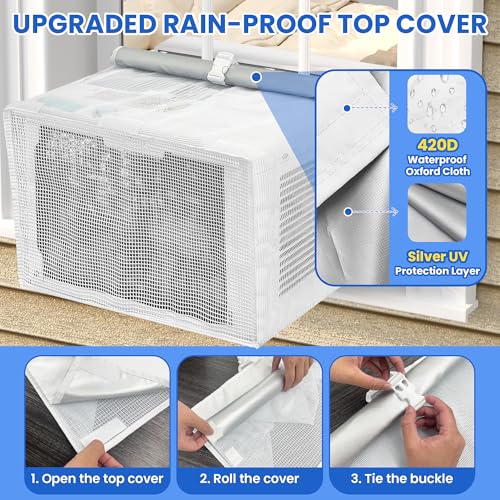 U-Shaped Window AC Cover with Upgraded White Top - 8000-12000 BTU