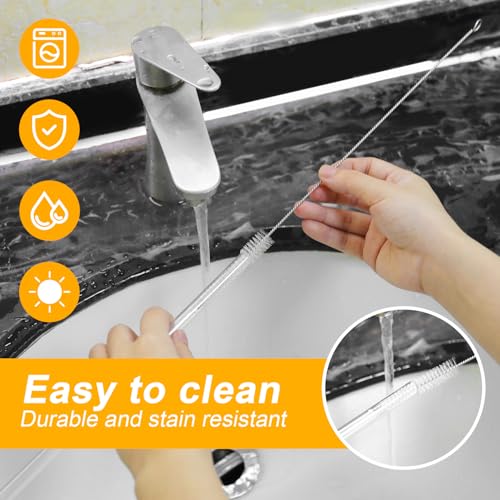 6pcs Bottle Cleaner Brush Set for Yeti, 5pcs Stainless Steel Nylon Extra Long Straw Cup Lid Brushes Plastic Water Bottle Straw Cleaning Brush Compatible with Stanley 25/26/35/42oz