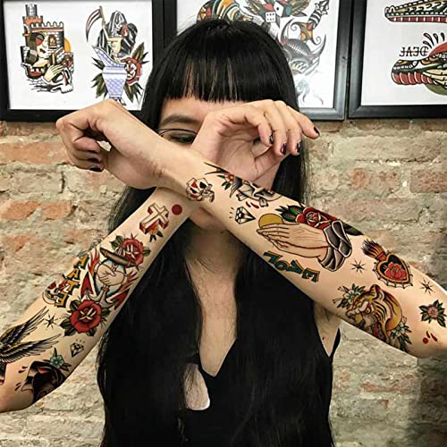 Sailor Jerry Classic Temporary Tattoo Sheets 120x260mm Skull Body Art