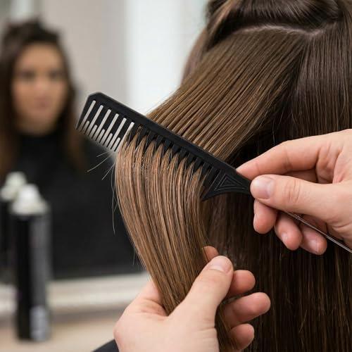 HJZHII 4-Piece Professional Highlighting Combs with Stainless Steel Rat Tail