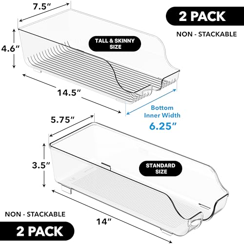 Simple Houseware 4-Pack Assorted Can Organizers for Refrigerator & Pantry - Mixed Size