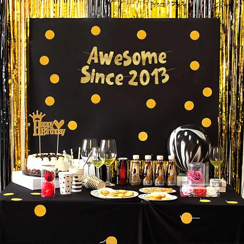 Awesome Since 2013 Gold Glitter Banner - Pre-Strung 13th Birthday Decoration
