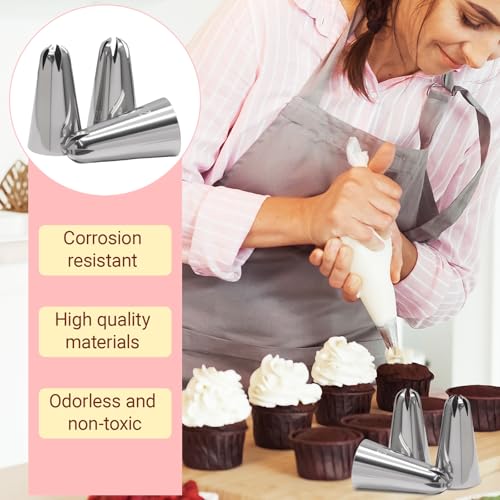 5-Piece Stainless Steel Piping Tips Set for Cake Decorating