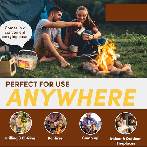 Natural Fire Starter Rolls - 50 Pack for Campfires, Grills & Fireplaces - Quick & Clean Ignite