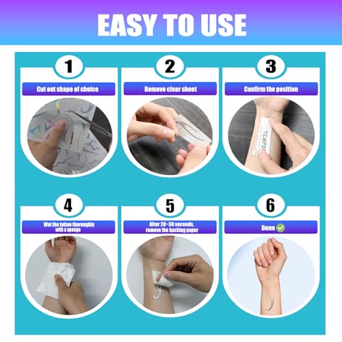 Kpop Demon Mark Fake Tattoos - 50PCS Holographic Korean Dark Symbol Temporary Tattoos for Cosplay & Halloween