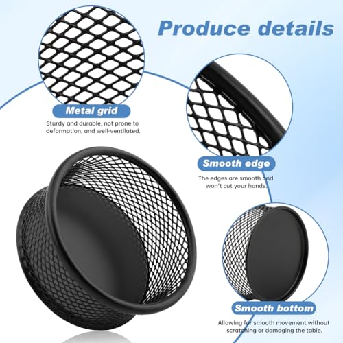 4-Pack Stackable Mesh Paper Clip Holders for Desk Organization