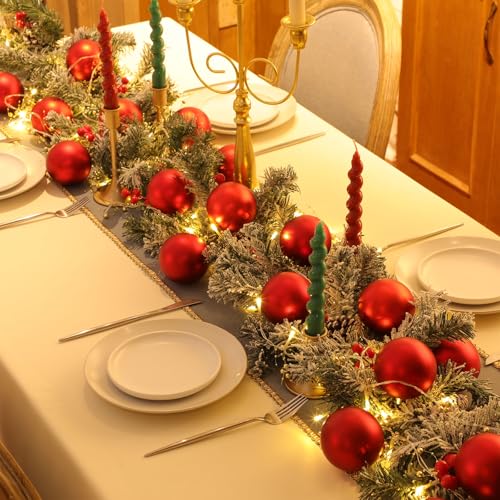 Christmas Fillable Plastic Ornaments Set 2.36 Inch Red with Rope - 50 pcs - Variation of 2.36 Inch / Red / 50