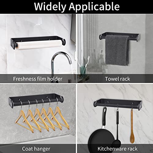 PEDORUBY Under Cabinet Paper Towel Holder - Wall Mount, Black