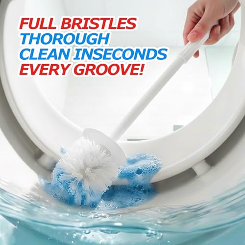 FORASTO Toilet Bowl Brush and Holder Set, 2-Pack White Cleaning System