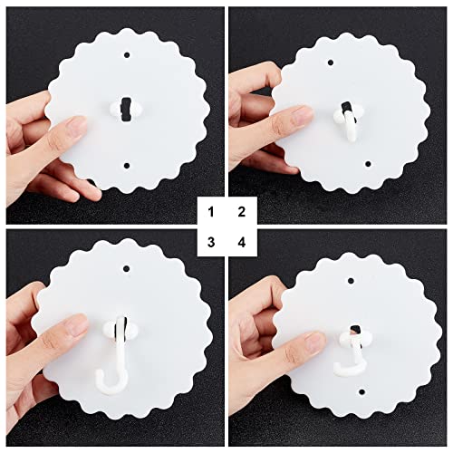 GORGECRAFT White Ceiling Mosquito Net Hooks - 2 Set Canopy Bed Hangers