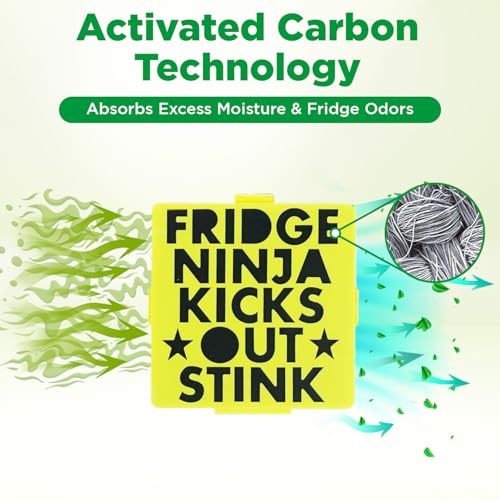 Fridge Ninja Refrigerator Deodorizer - 2 Pack Activated Carbon Odor Eliminator