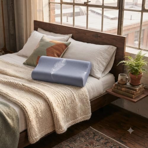 Cervical Neck Pillowcase for Contour Memory Foam Pillows, 23.6"x13.8", Grey