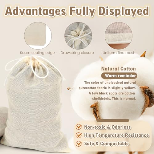 Reusable Muslin Spice Sachet Bags - Set of 30 for Cooking & Gifting