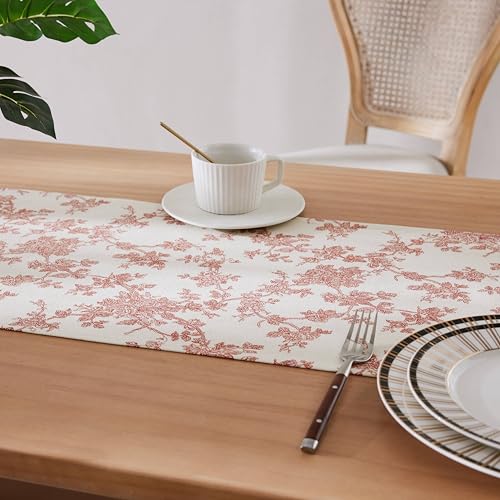 Farmhouse Table Runner 13x108 Inch Red - French Pastoral Style