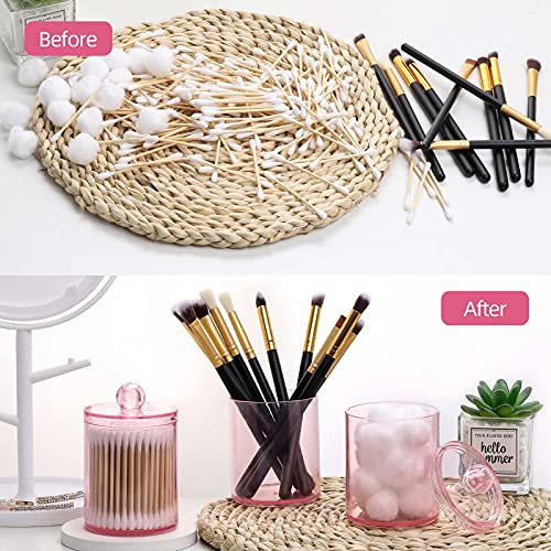 Tbestmax 3 Pack Makeup Organizer Jars - Cotton Swab Holder