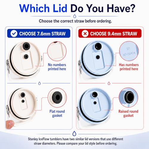 Joshey Replacement Straws for Stanley IceFlow Flip 30oz (1.0 Version) - 8 Pack