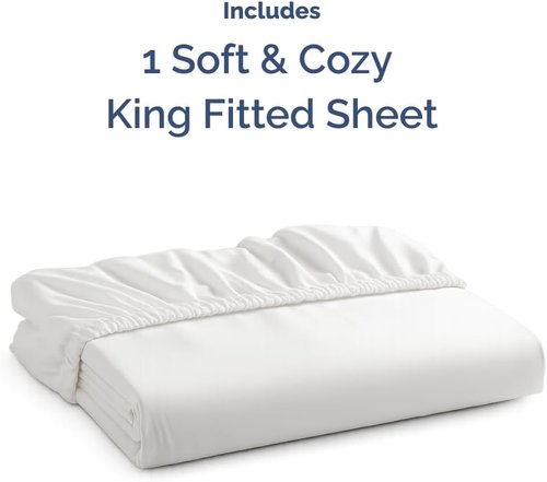 King Fitted Bed Sheet - Ultra-Soft Hotel Luxury Bedding with 8-16 Inch Deep Pockets | Breathable, Cooling & Wrinkle-Free - White