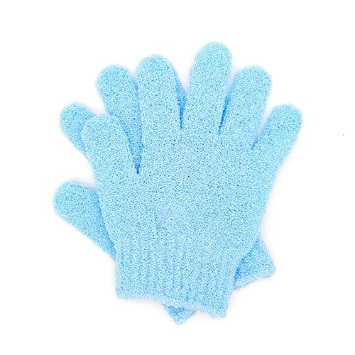 BlingKingdom Exfoliating Bath Gloves 1 Pair - Blue Body Scrub Mitts
