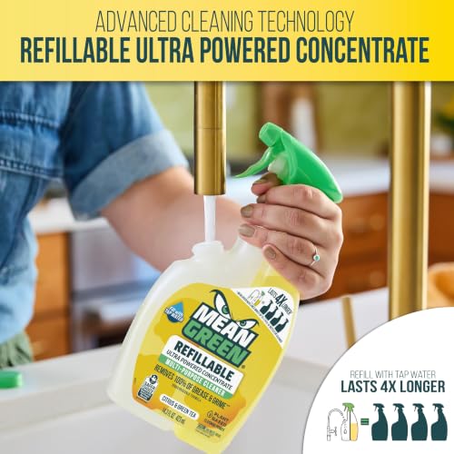 Mean Green Refillable Multi-Purpose Cleaner Concentrate, Citrus & Green Tea - Makes 4 Refills