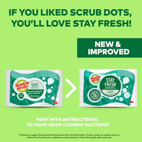 Scotch-Brite Odor Resist Heavy Duty Scrub Sponge 3 Pack | Kitchen & Household Cleaning