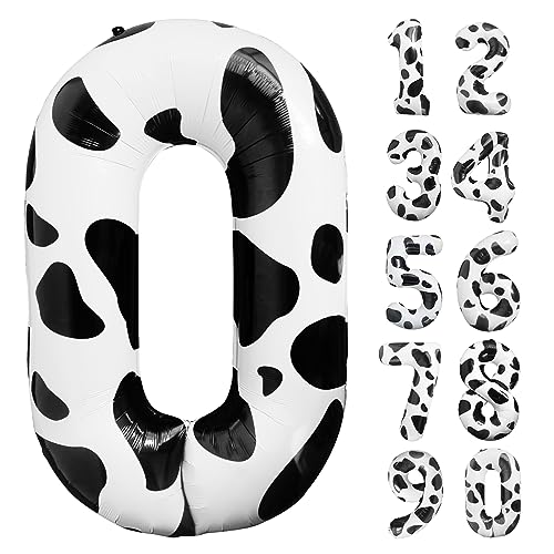 40 Inch Cow Print Number 0 Balloon for Birthday Party Decor