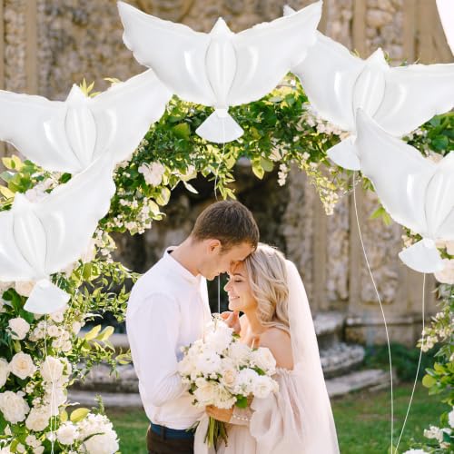 41 Inch Peace Dove Balloons - 12 Pcs Foil Memorial Balloons for Weddings & Funerals
