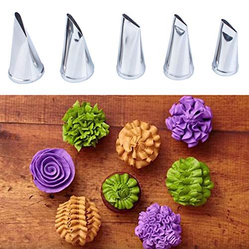 DaNaRaa 8-Piece Stainless Steel Piping Tips Set & Russian Grass Cream Nozzles