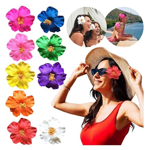 Red Hawaiian Flower Hair Clip Bohemian Floral Hair Accessory