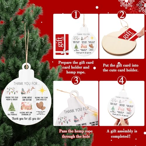 20 Pcs Christmas Card Holder Ornaments for Office & Employee Gifts