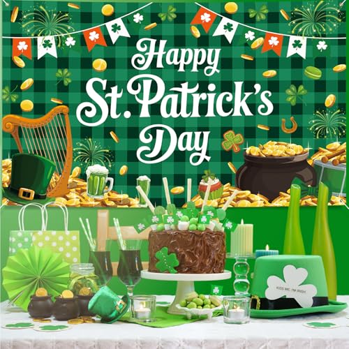 St. Patrick's Day Backdrop Banner 72x43 Inch Irish Party Decoration